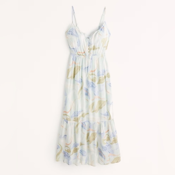 NWT Abercrombie & Fitch Easy Waist Midaxi Dress - Picture 2 of 9